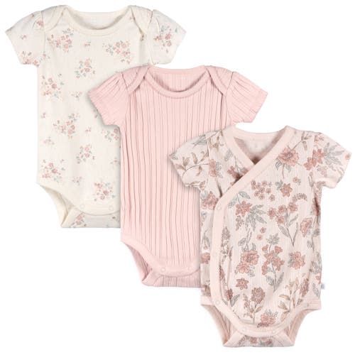 Just Born Assorted 3-pack Bodysuits In Animal Print
