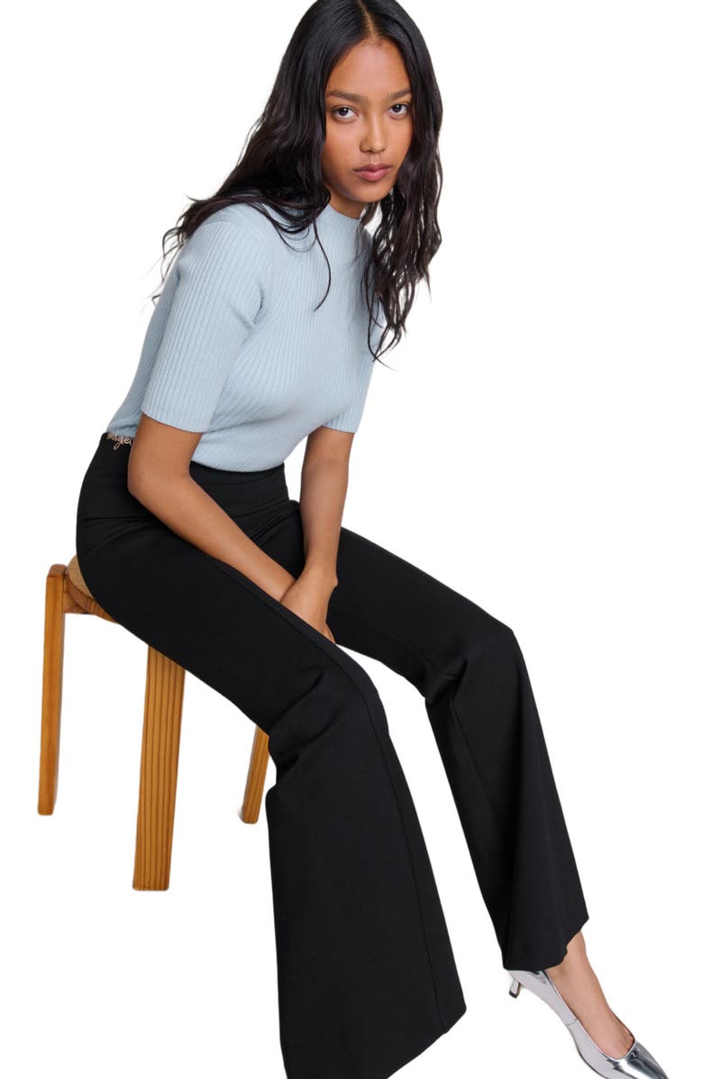 maje Trousers with jewellery detail, Alternate, color, 