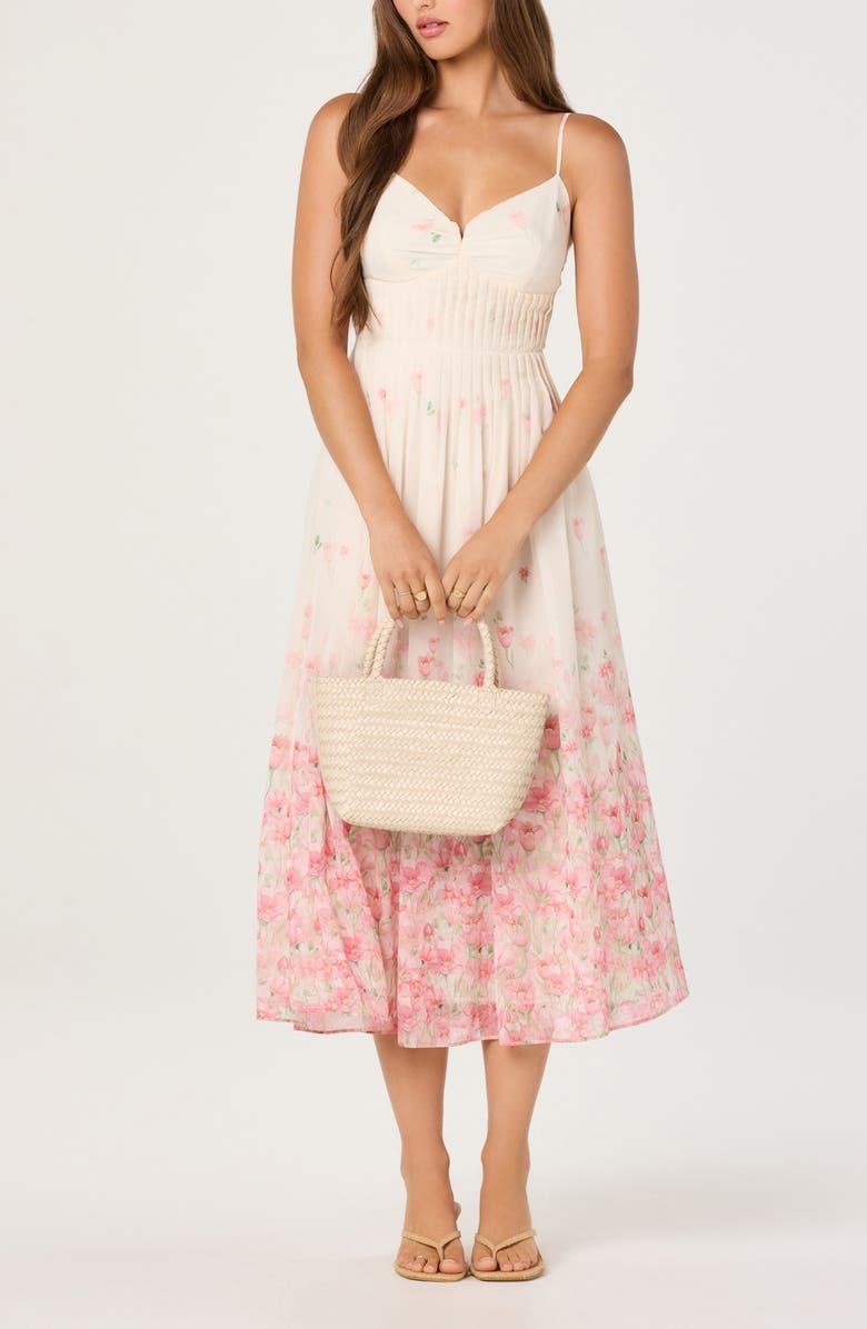 ASTR the Label Bellora Floral Midi Dress, Alternate, color, Pink Floral