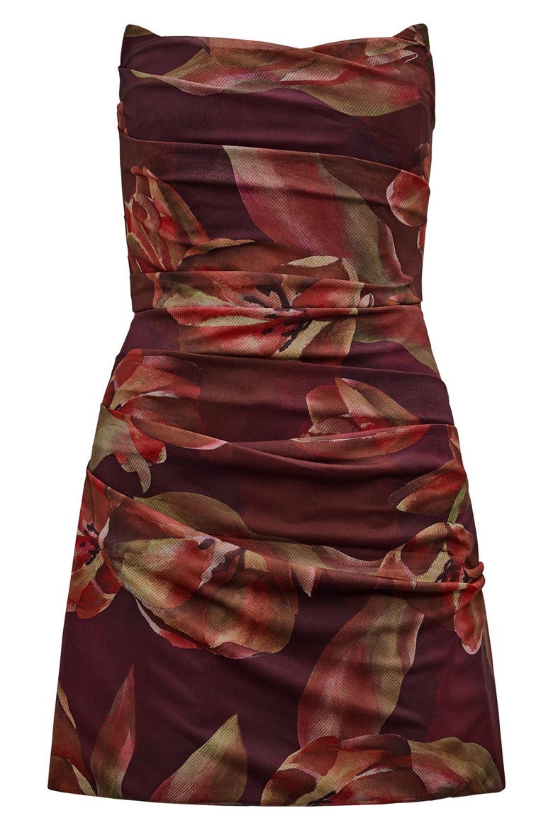 Zephina Strapless Minidress, Alternate, color, BRUNY FLORAL
