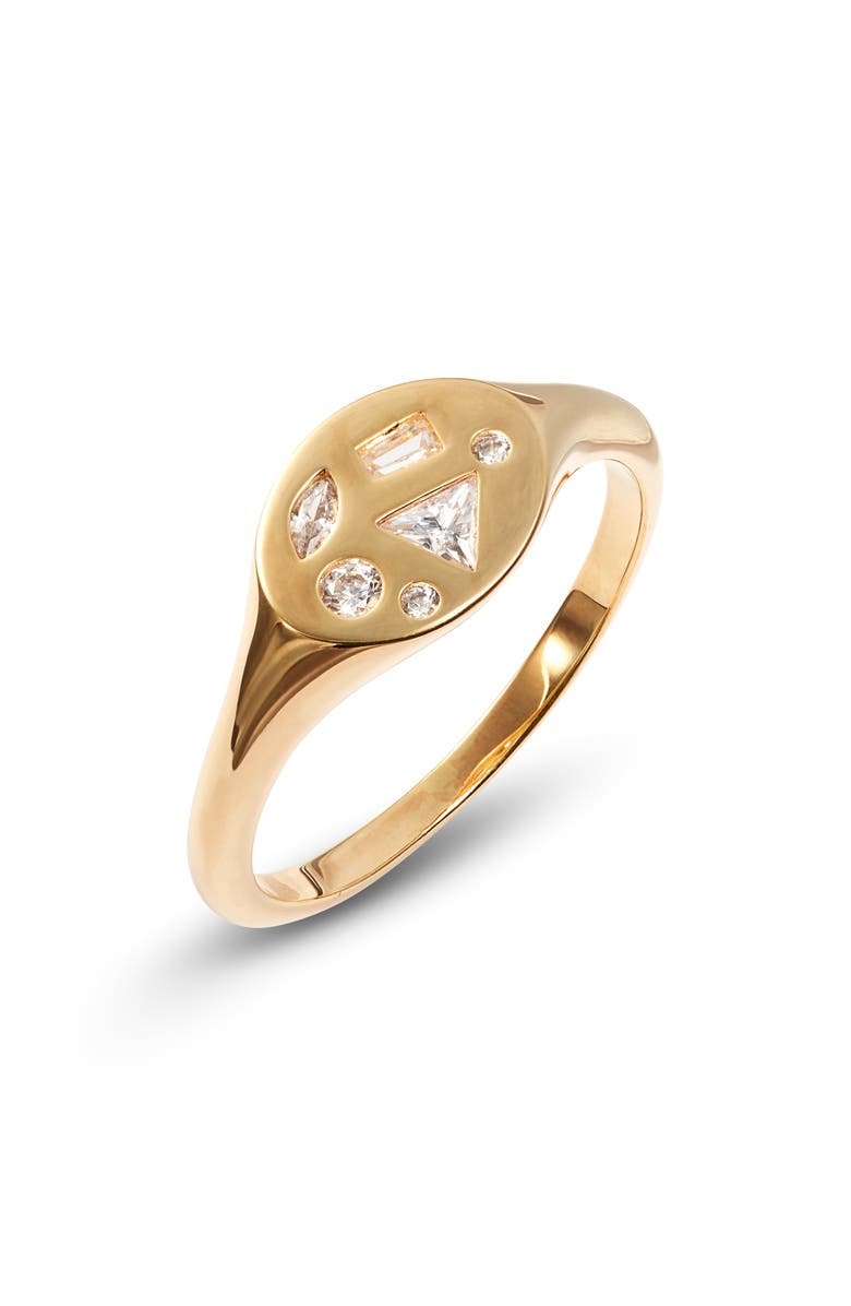 Nordstrom Mixed Cubic Zirconia Signet Ring, Main, color, 