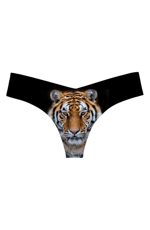 Commando Print Thong In Photo Op Orange Tiger