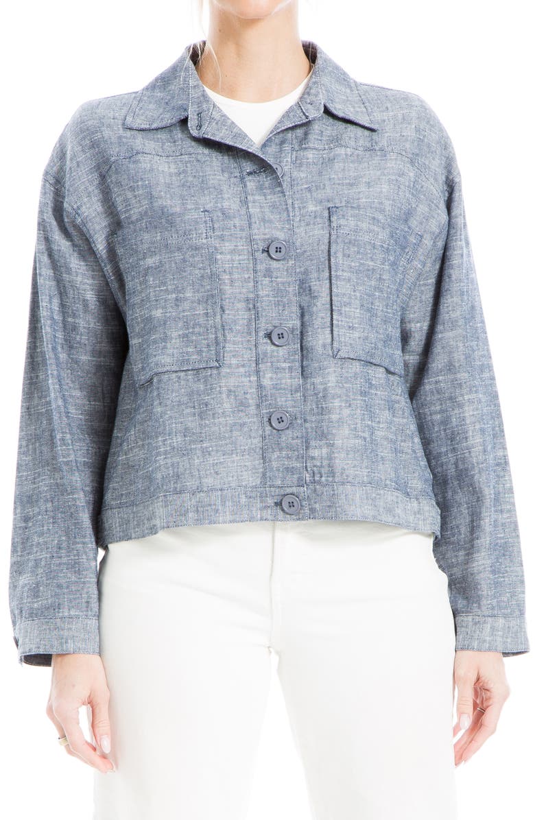 Crop Linen Blend Jacket