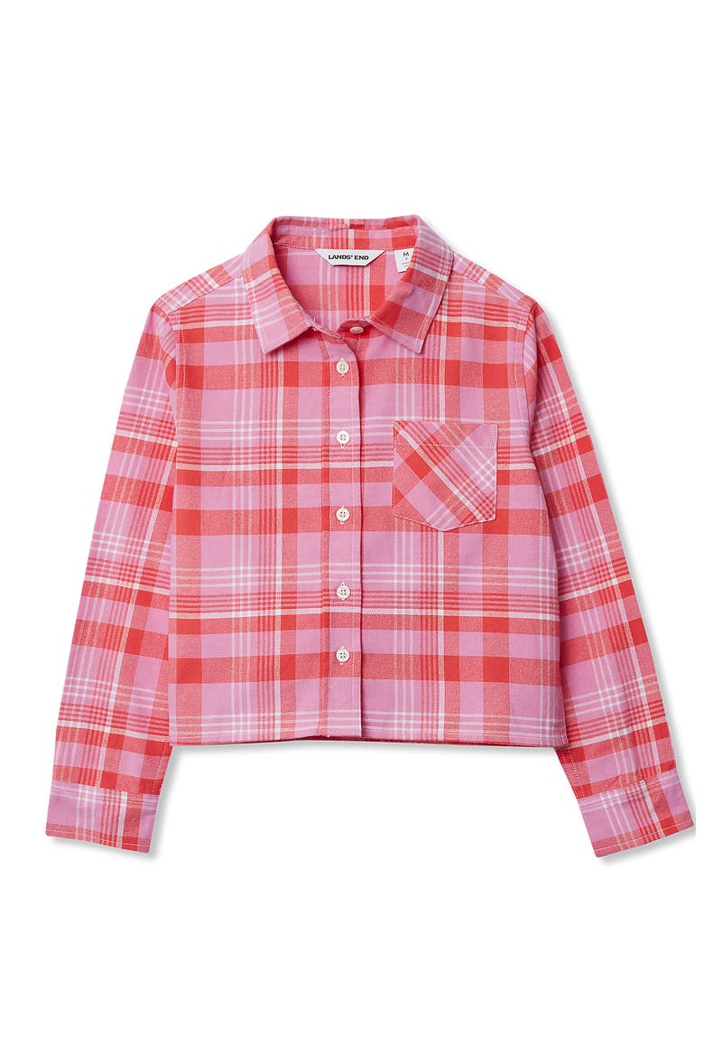 Girls Flannel Shirt, Main, color, Pink/Red Plaid