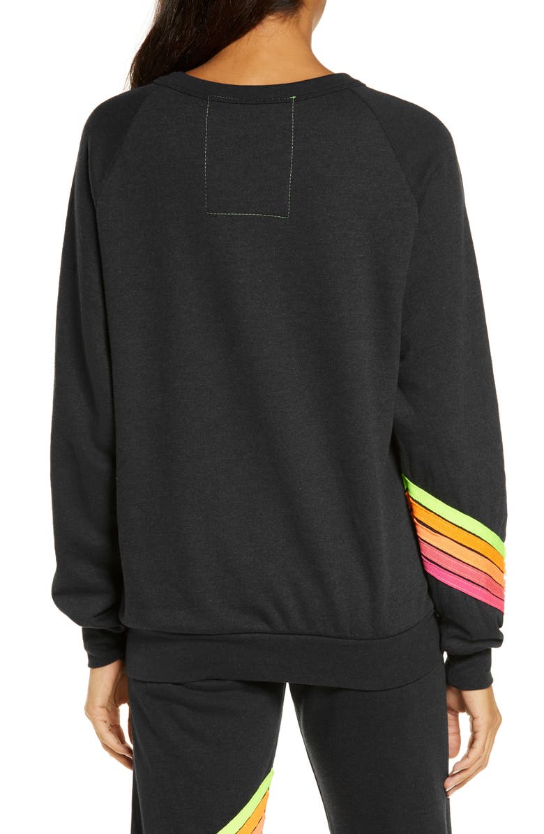Aviator Nation Bolt Chevron Stripe Sweatshirt, Alternate, color,