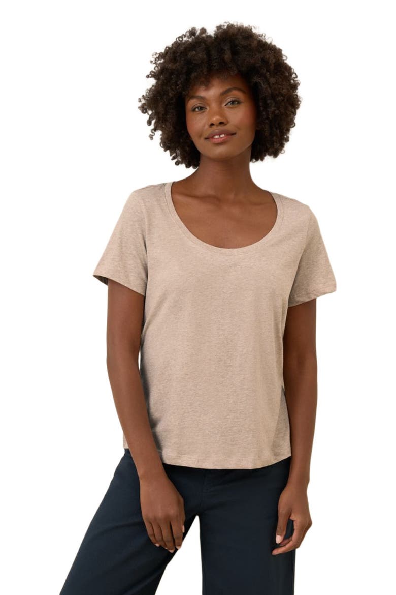 Organic Cotton Softspun Scoop Neck Tee, Main, color, Flax Heather