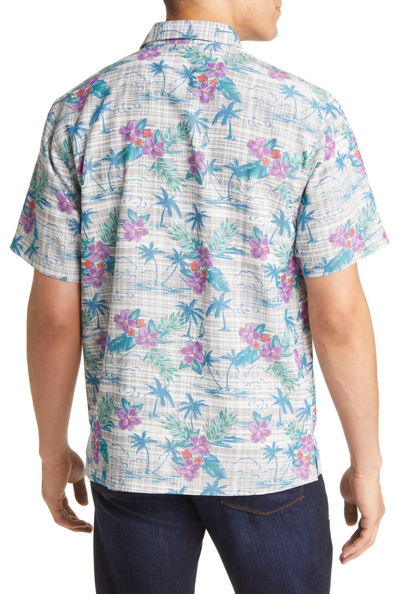 Coconut Point Balboa Island Short Sleeve Button-Up Shirt, Alternate, color, ULTIMATE GRAY