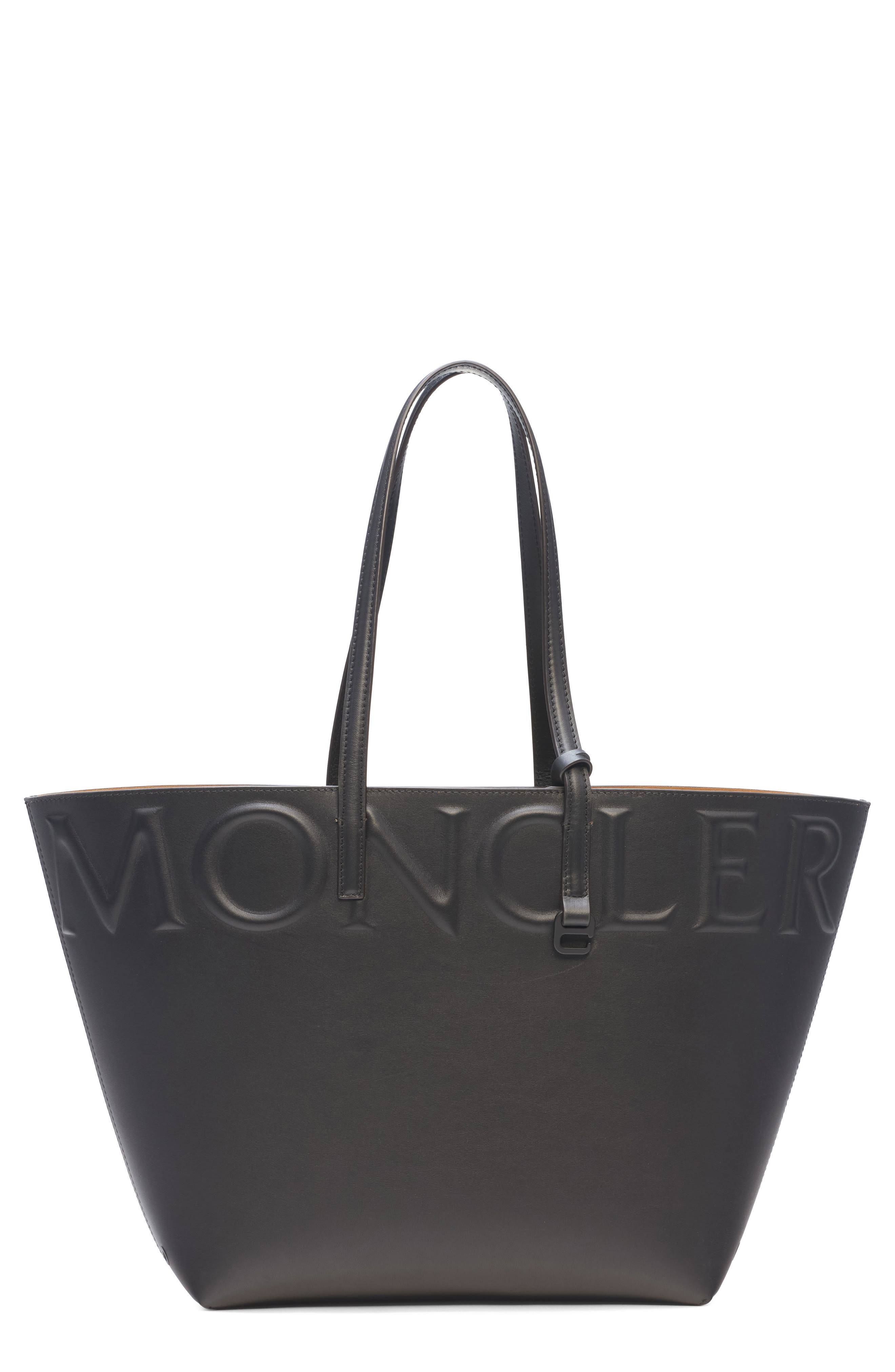 Moncler Very Small Tote Bag, Main, color, Black