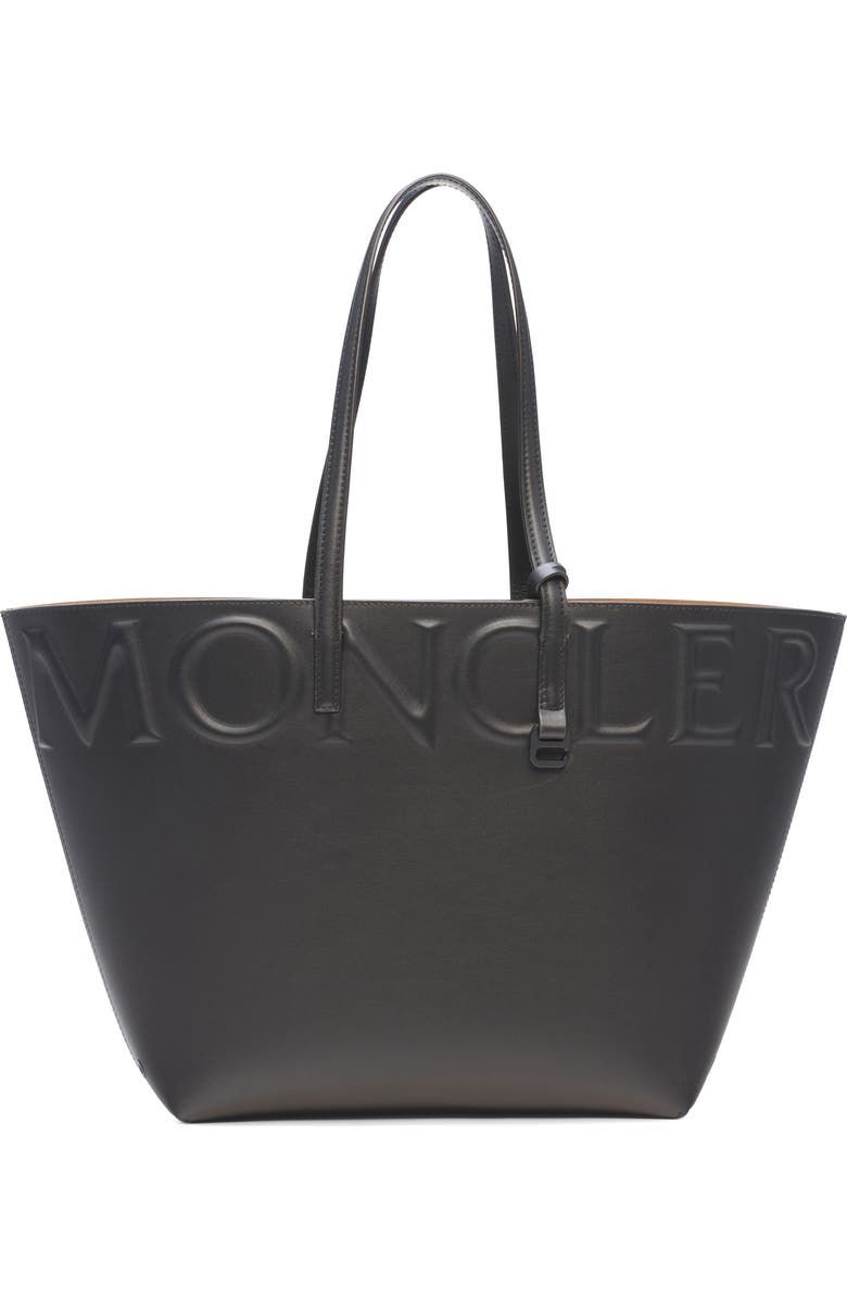 Moncler Very Small Tote Bag, Main, color, Black
