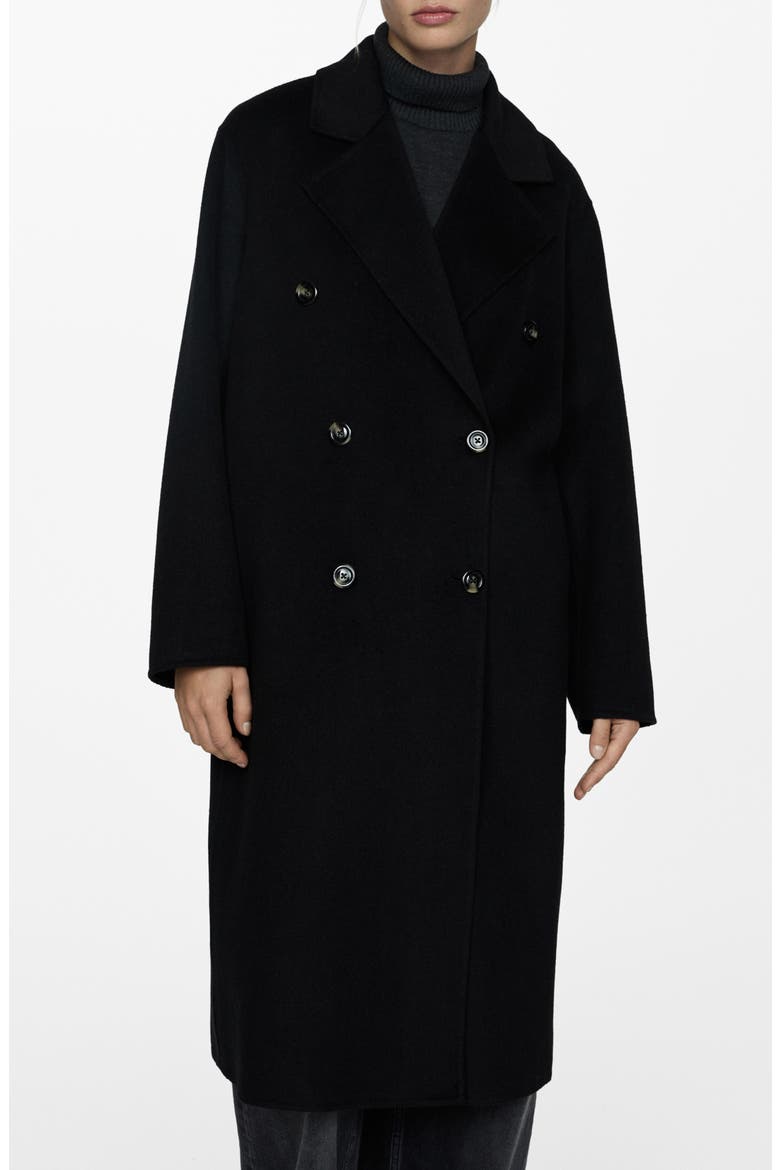 Picarol Oversize Double Breasted Wool Blend Coat, Main, color, BLACK
