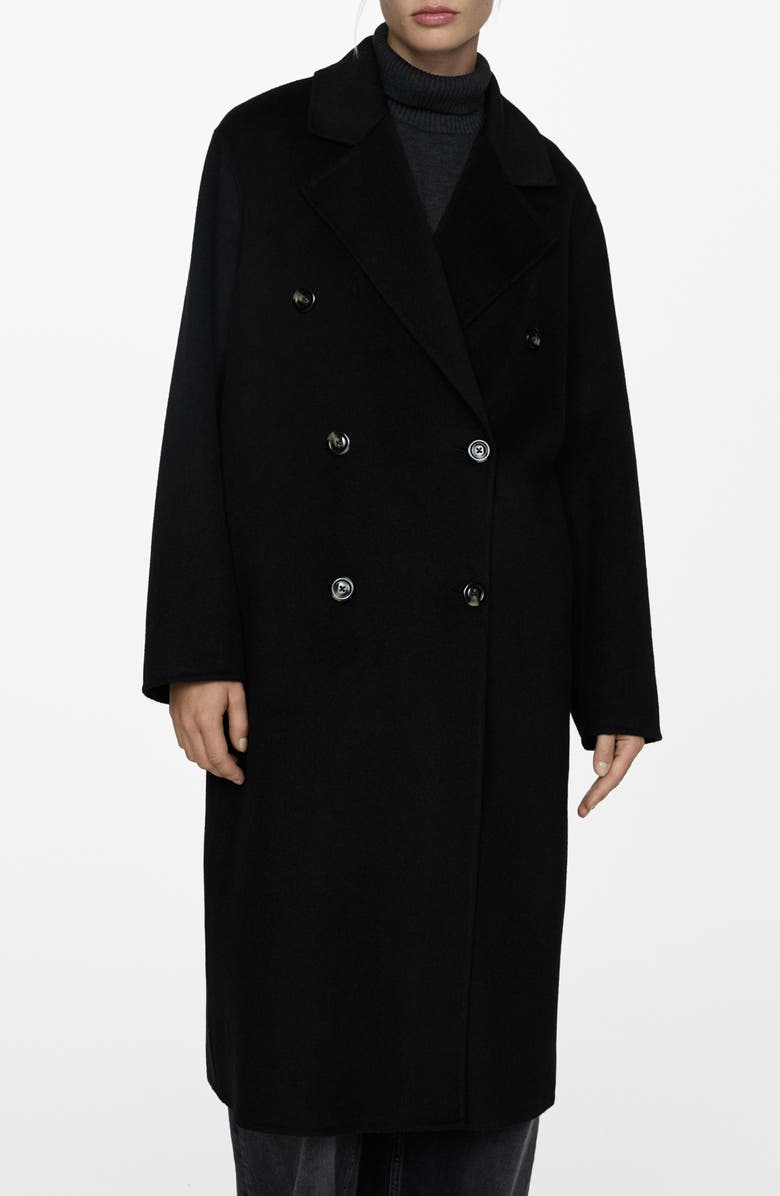 MANGO Picarol Oversize Double Breasted Wool Blend Coat, Main, color,