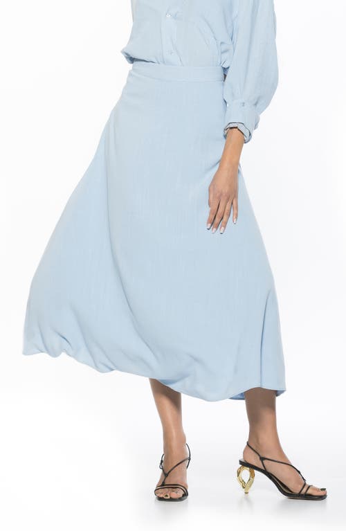 Shop Alexia Admor Brilyn Linen Midi Skirt In Blue