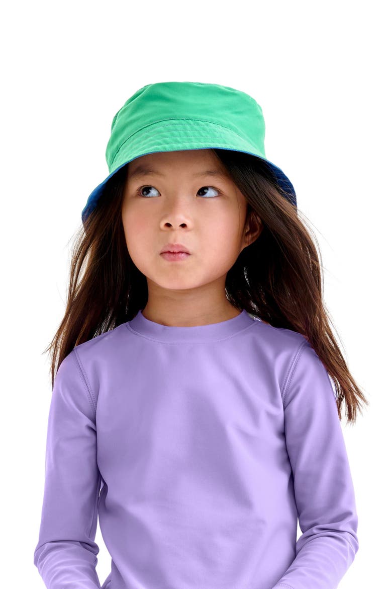 Kids Reversible Sun Hat, Alternate, color, Blueberry Green Apple