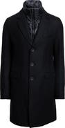 Herno Diagonal Wool Blend Topcoat with Removable Bib