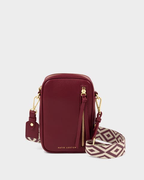 Hallie Small Crossbody Bag in Cherry