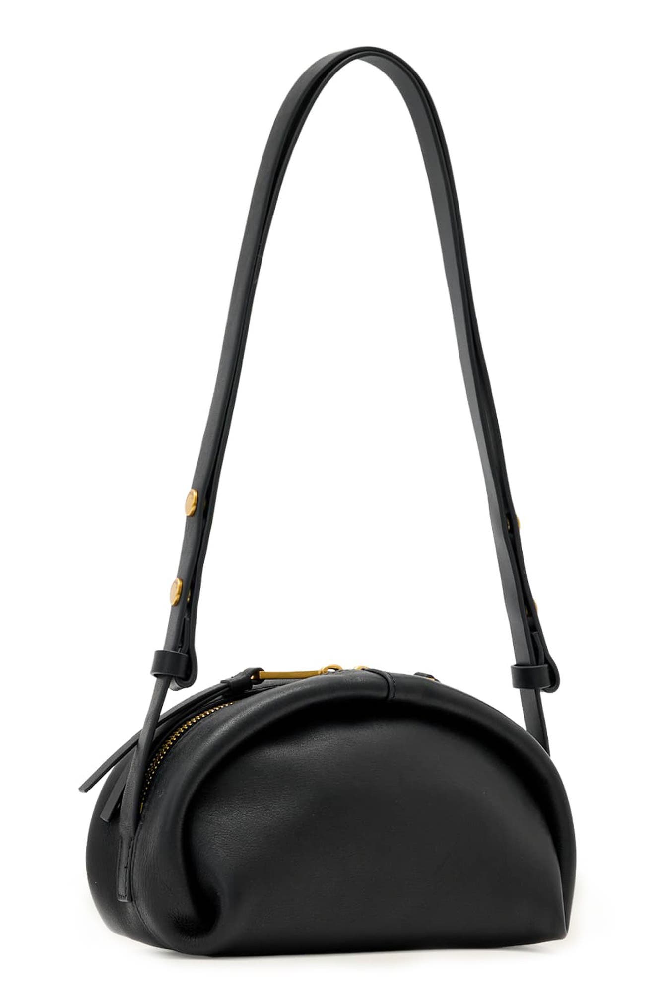 AllSaints Rosalie Arc Crossbody Bag, Alternate, color, Black