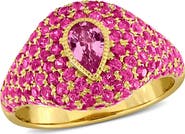 Julianna B. Pink Sapphire Pear Cluster Cocktail Ring 14k