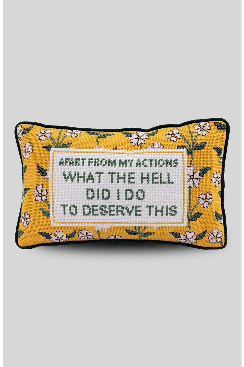 What the Hell Needlepoint Pillow, Main, color, What the Hell