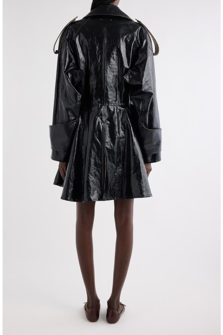 Linen & Virgin Wool Blend Riding Coat, Alternate, color, BLACK