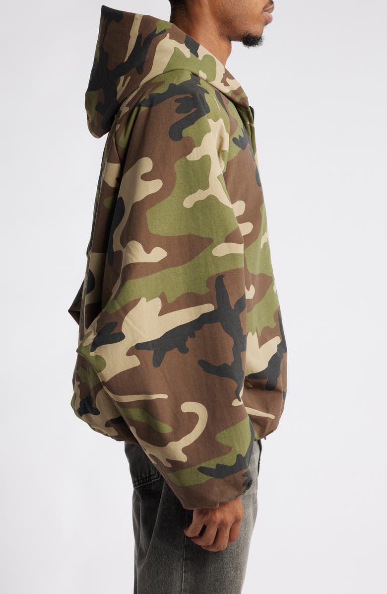 Fear of God Essentials Gender Inclusive Camo Print Hooded Jacket, Alternate, color,
