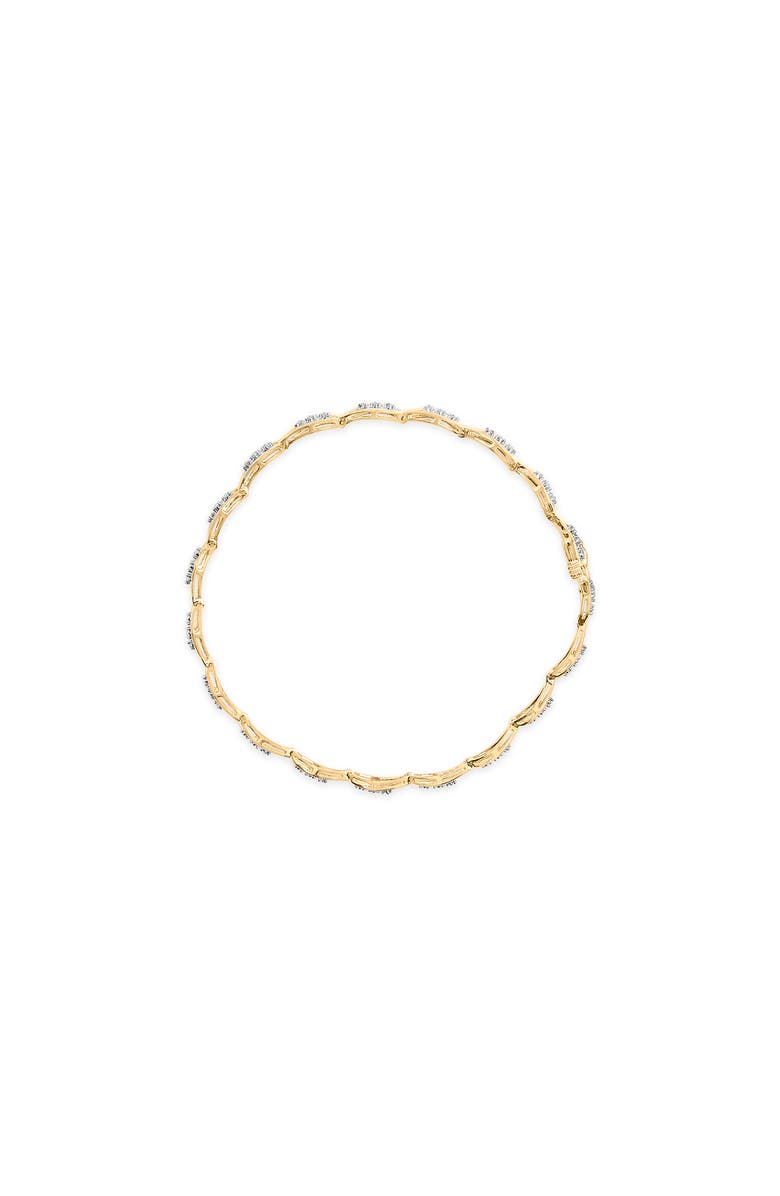 Haus of Brilliance 10k Yellow Gold 1/3 Cttw Diamond 3 Stone Teardrop Design Link Bracelet, Alternate, color, Yellow