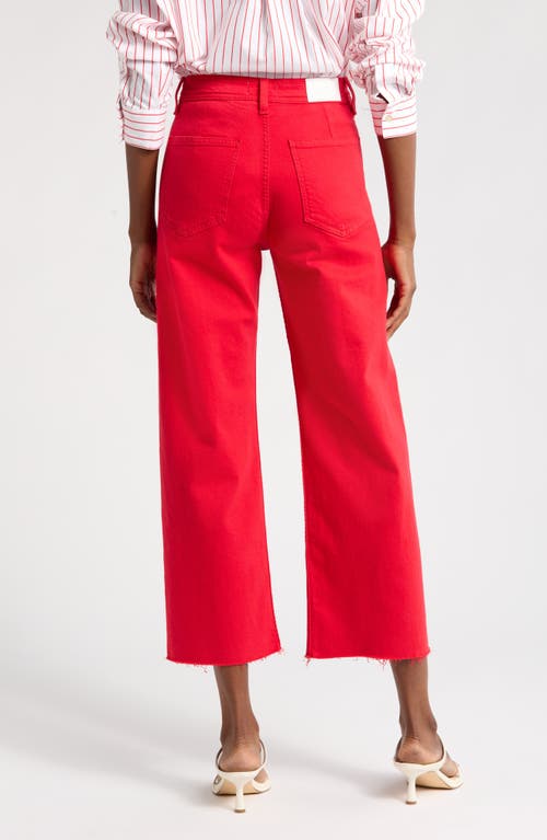 Pistola Penny Crop High Rise Wide Leg Jean In Ruby Wash In Red