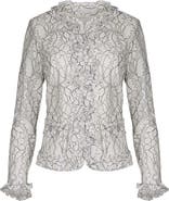 Anne Fontaine Women's  Giana White And Black Sheer Top