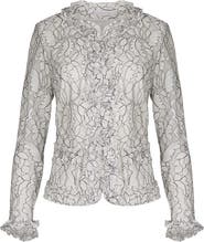 Anne Fontaine Women's  Giana White And Black Sheer Top