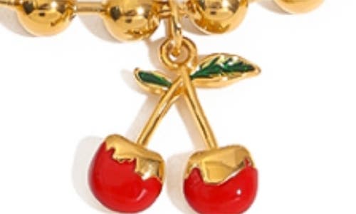 Macrae & Co . Cherries & Heart Charm Necklace In Gold