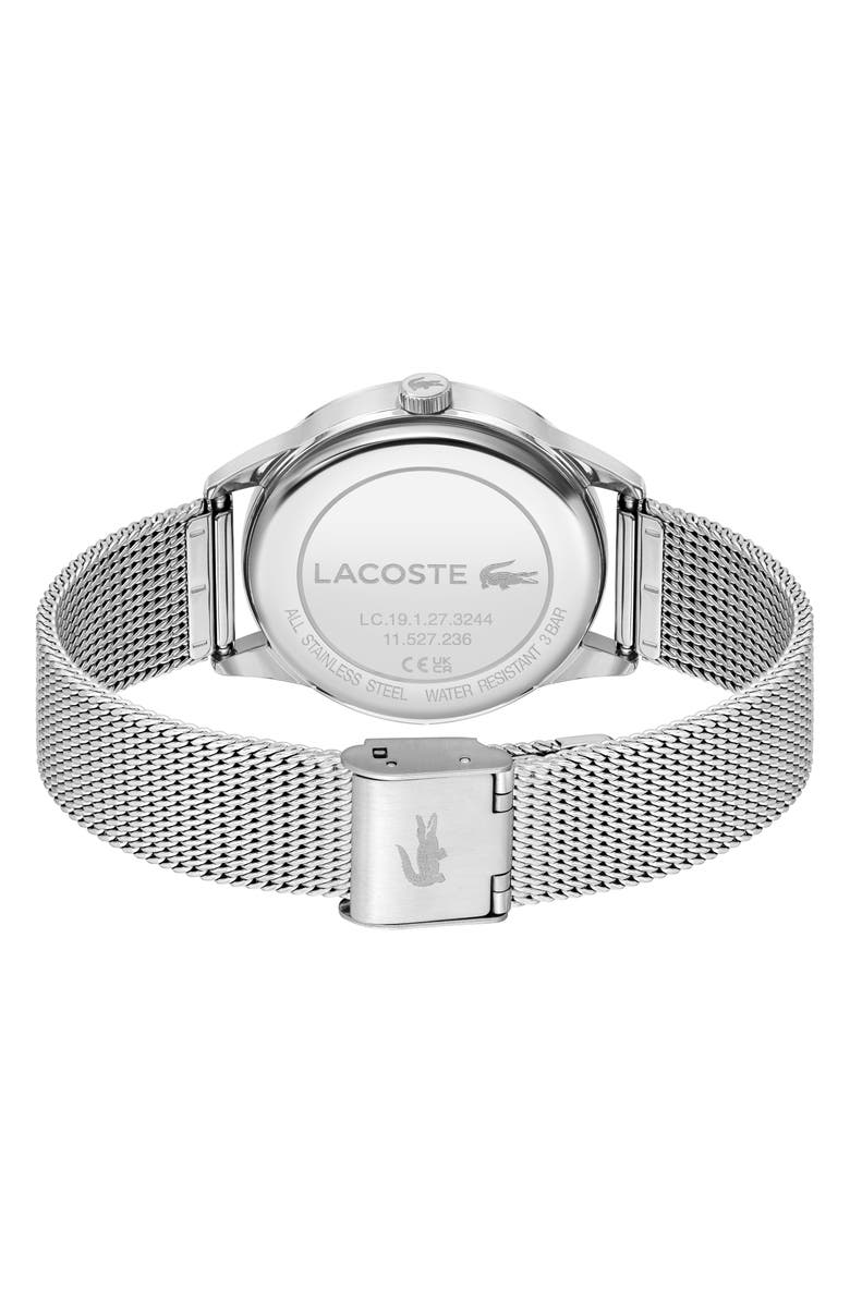 Lacoste Ladycroc Mesh Strap Watch, 36mm, Alternate, color, Silver