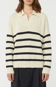 Weekend Max Mara Panfilo Stripe Polo Sweater