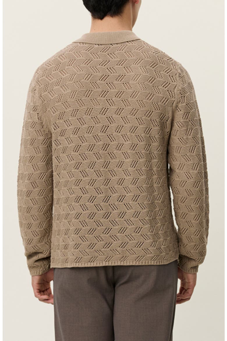 Eloi Open Stitch Cardigan, Alternate, color, DARK SAND