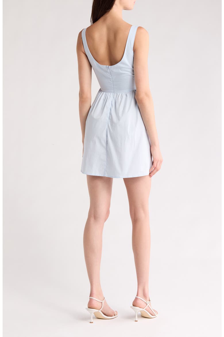 Front Bow Fit & Flare Minidress, Alternate, color, LIGHT BLUE