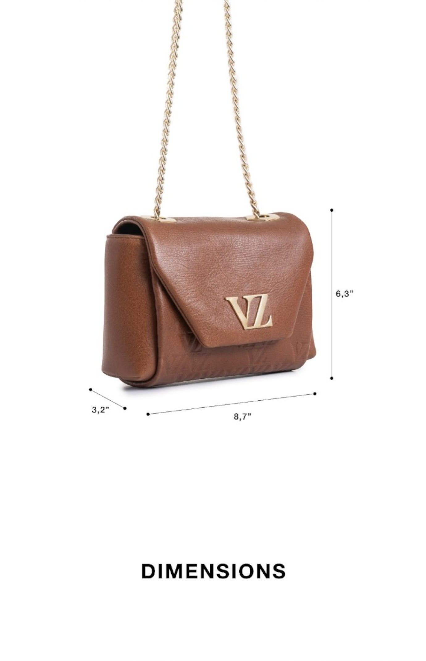 Velez Mini Lili Hands-Free Leather Bag with Metallic Chain, Alternate, color, Brown