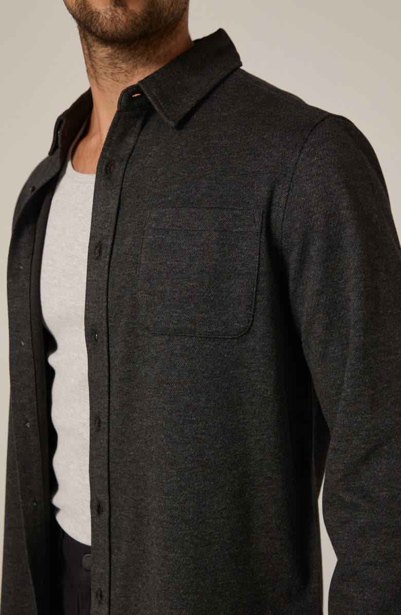 7 Diamonds Generation Heather Knit Button-Up Shirt, Alternate, color, Navy