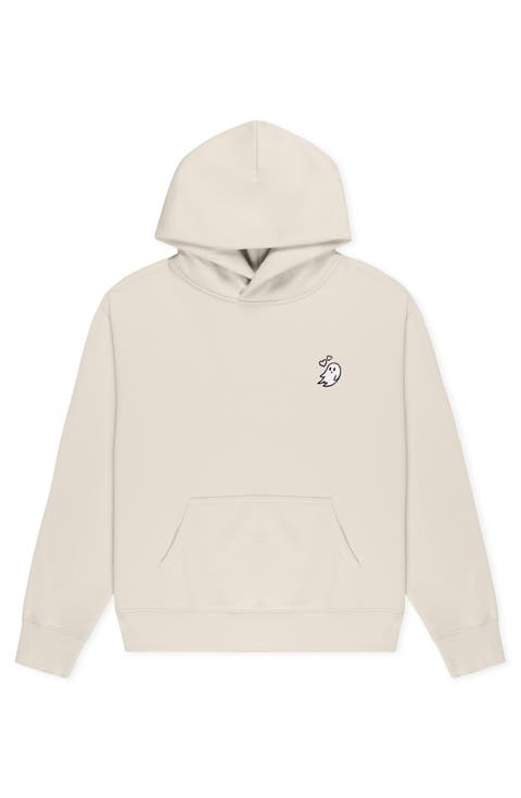Heartly Ghost Relaxed Midweight Fleece Pullover Hoodie