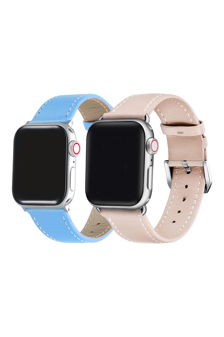Leather Bands for Apple Watch, Alternate, color, BLUE