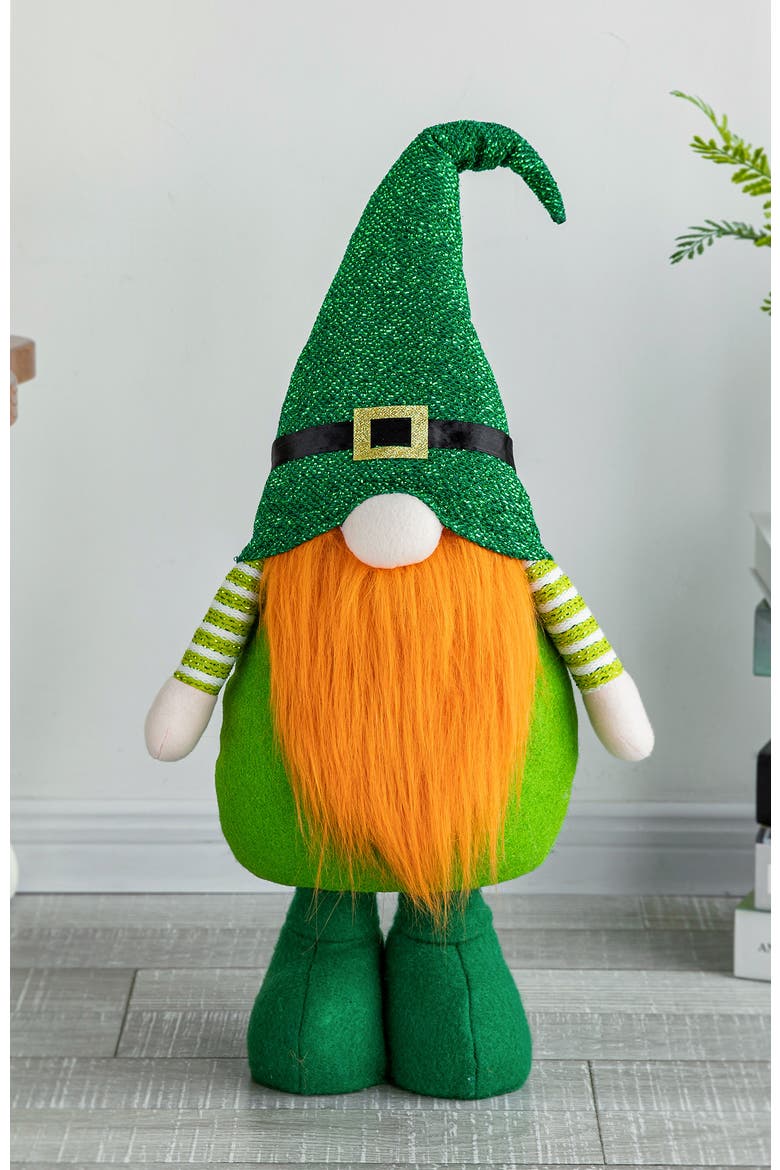 Fabric St. Patrick's Gnome with Telescoped Legs, Alternate, color, Green