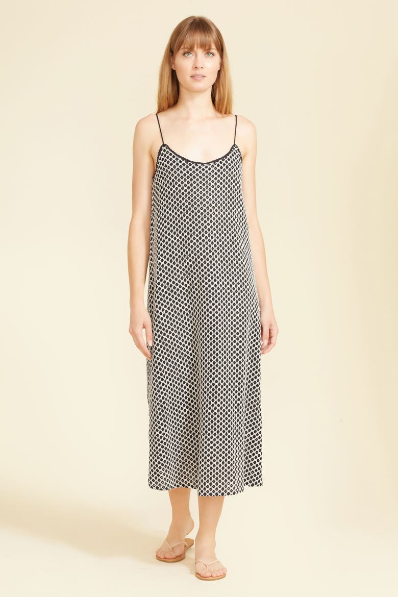 Figo Crochet Tank Dress, Main, color, Black/Cream Crochet