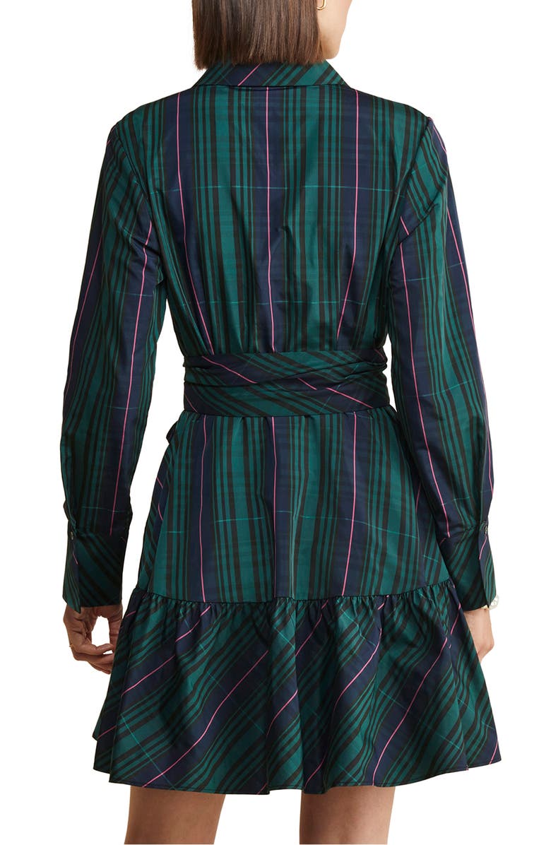 vineyard vines Black Watch Tartan Long Sleeve Taffeta Shirtdress, Alternate, color,