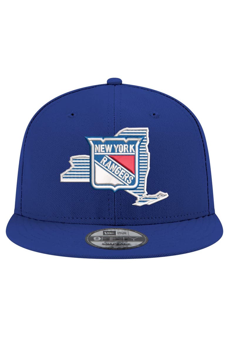 Men's New Era Blue New York Rangers State Pride 9FIFTY Snapback Hat, Alternate, color, Blue
