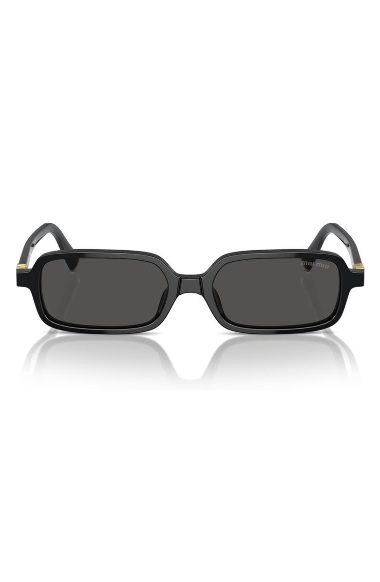 Miu Miu 52mm Rectangular Sunglasses, Alternate, color, Black