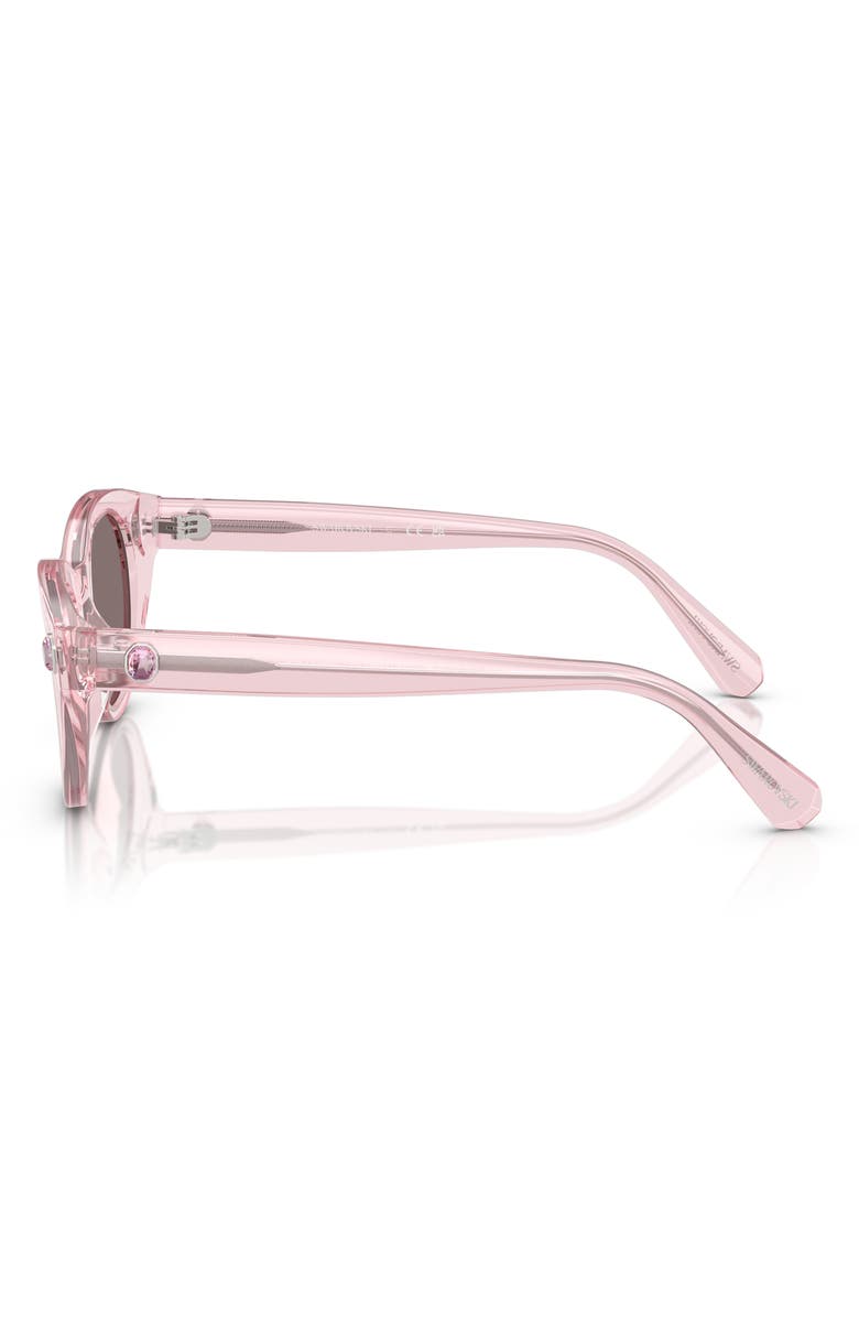 Swarovski 48mm Round Sunglasses, Alternate, color, Transparent Pink