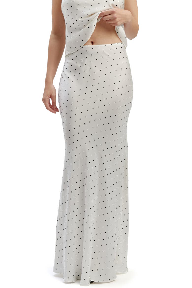 Isadore Dot Print Maxi Skirt, Alternate, color, BLACK/WHITE SPOT