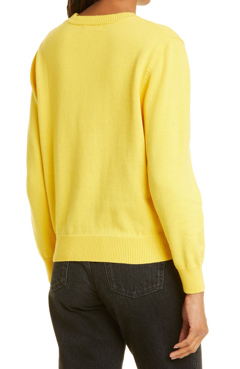 Clare V. La Banane Intarsia Cotton Sweater, Alternate, color, 