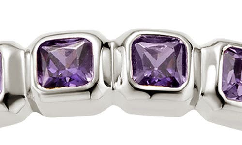 Made By Mary Cubic Zirconia Eternity Birthstone Ring In Purple