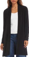 Karen Kane Travel Jersey Open Front Side Zip Cardigan