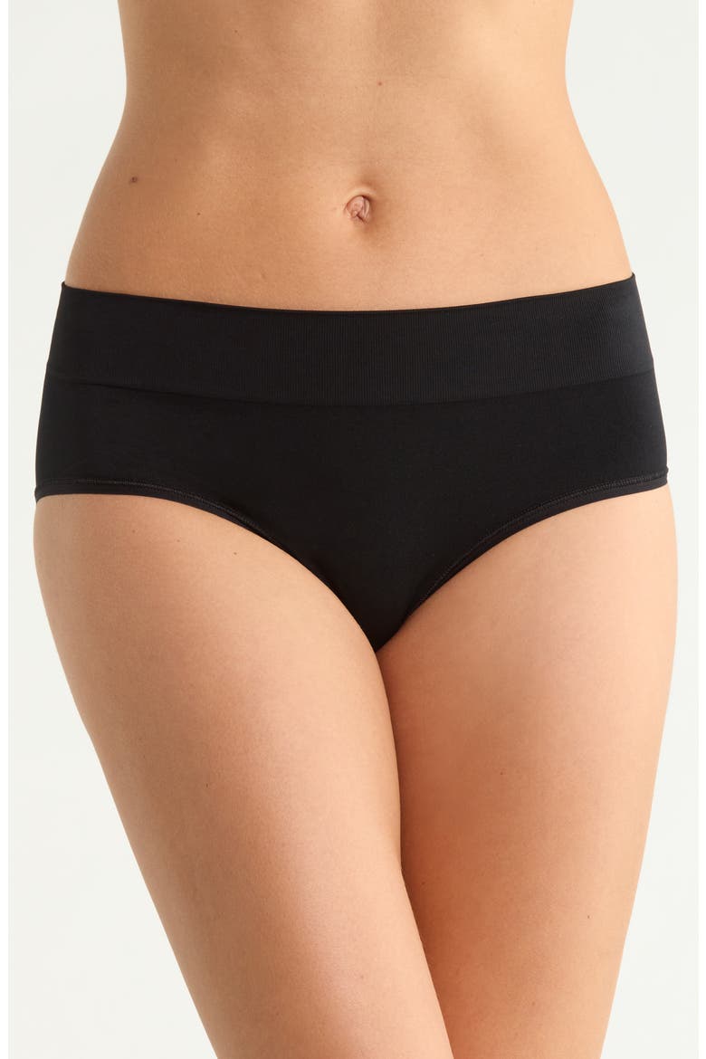 3-Pack Seamless Hipster Briefs, Main, color, BLACK