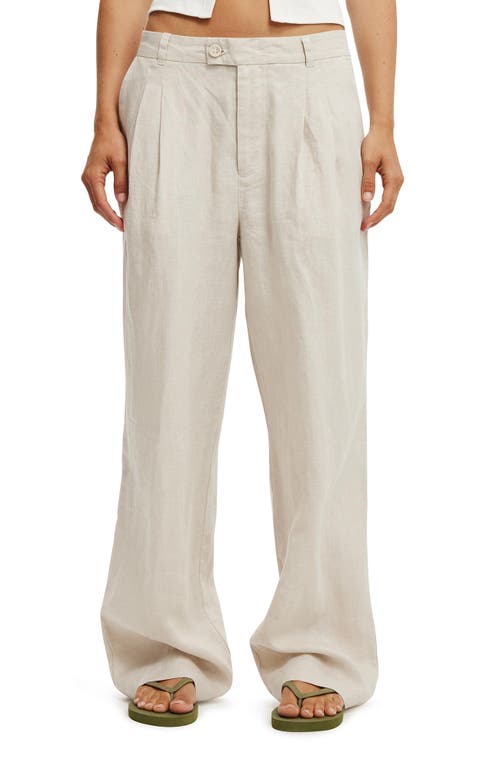 Cotton On Elle Linen Wide Leg Suiting Pant In Natural
