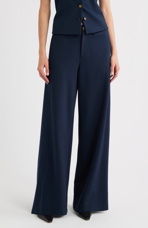 Sofie High Waist Wide Leg Ponte Knit Pants